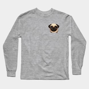 Small Version - Delightful Pug Design Long Sleeve T-Shirt